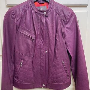 Cole Haan Purple Leather Jacket